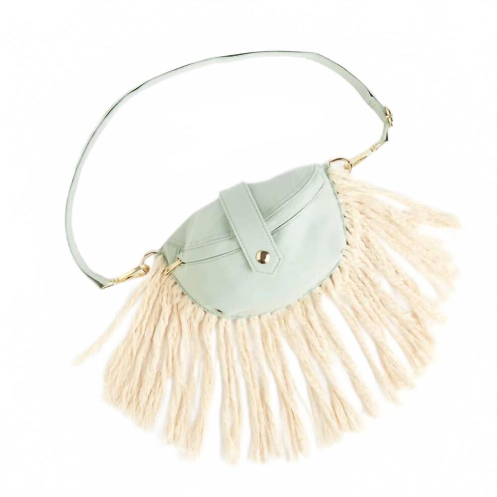 NEW THOMAS & LEE COMPANY women's fringe fanny bum bag in sage